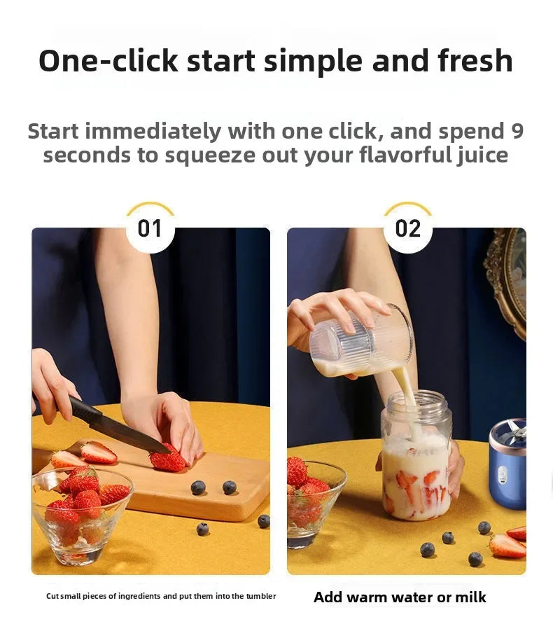 Portable USB Mini Blender – 6-Blade Personal Juicer Cup