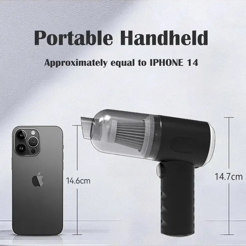 Cordless Mini Vacuum Cleaner – 9000Pa, Wet & Dry, USB Rechargeable